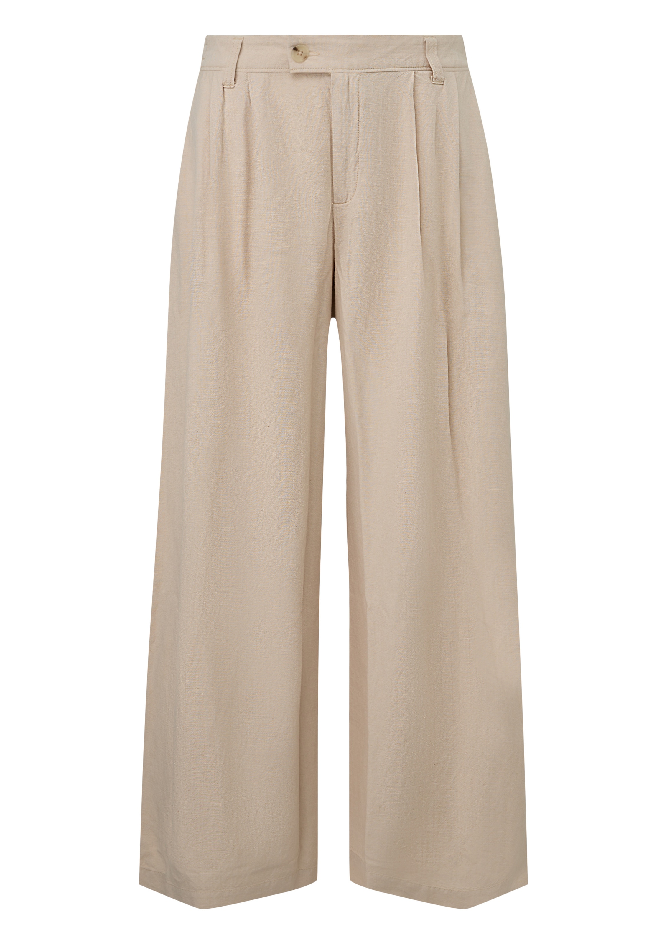 Wide Leg Pantalon à pince QS en beige : devant