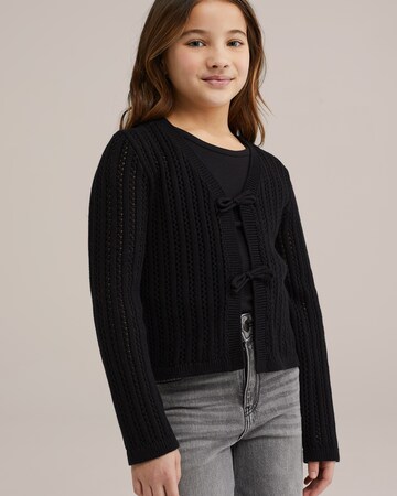 WE Fashion Knit cardigan in Black: front