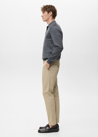 MANGO MAN Slim fit Pants 'Prato' in Beige