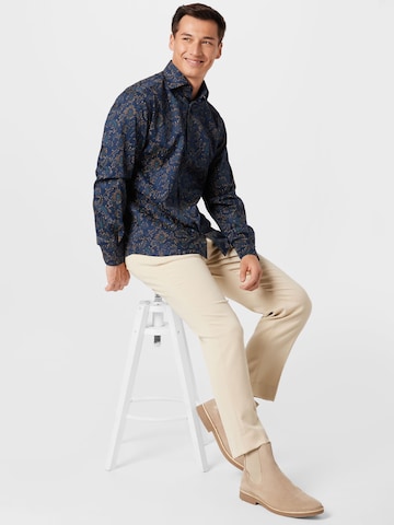 ETERNA Rovný strih Košeľa - Modrá