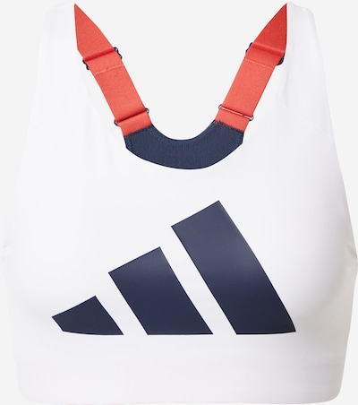 ADIDAS PERFORMANCE Soutien-gorge de sport en bleu marine / blanc, Vue avec produit