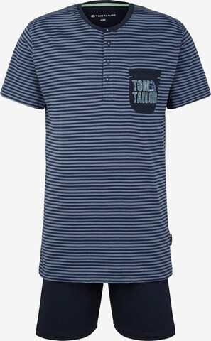 TOM TAILOR Short Pajamas in Blue: front