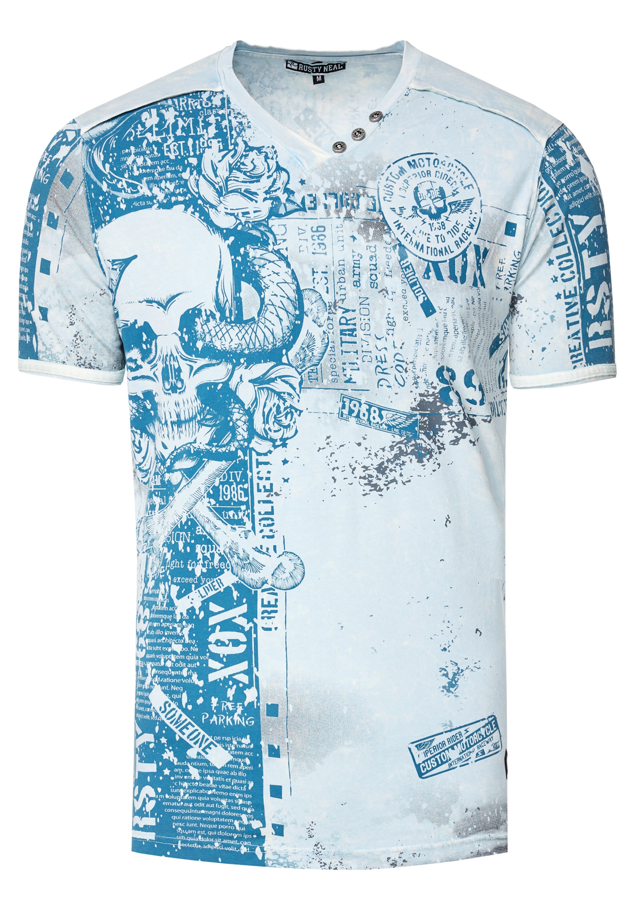 Rusty Neal Shirt in Blauw: voorkant