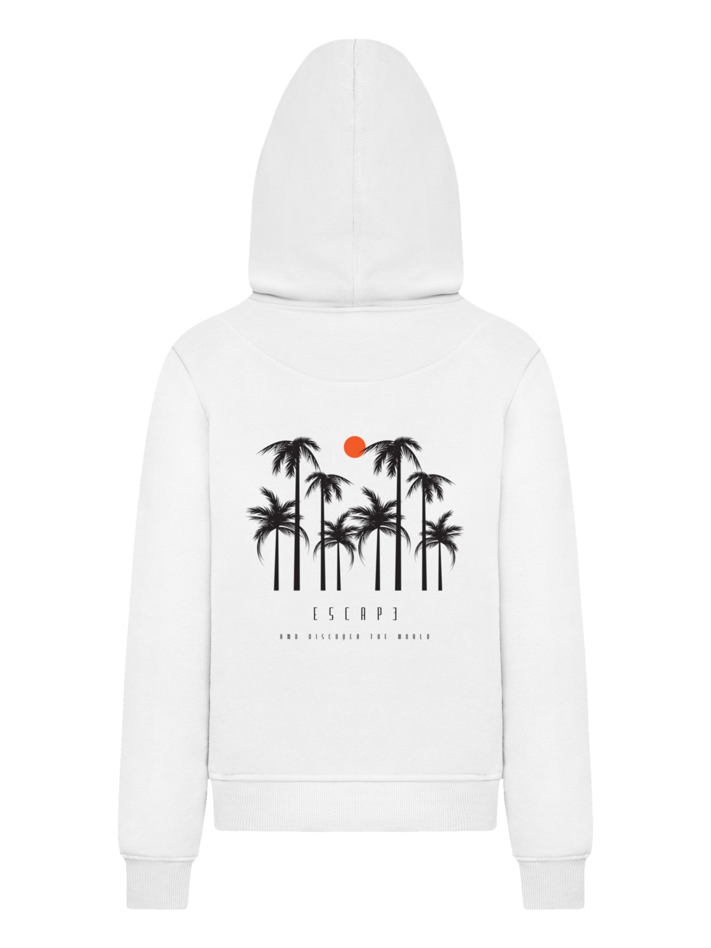 F4NT4STIC Sweatshirt 'Escape Discover the World Palm Trees Black' in White