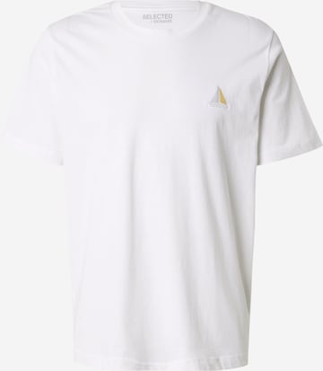 T-Shirt 'SLHASPEN' SELECTED en blanc : devant