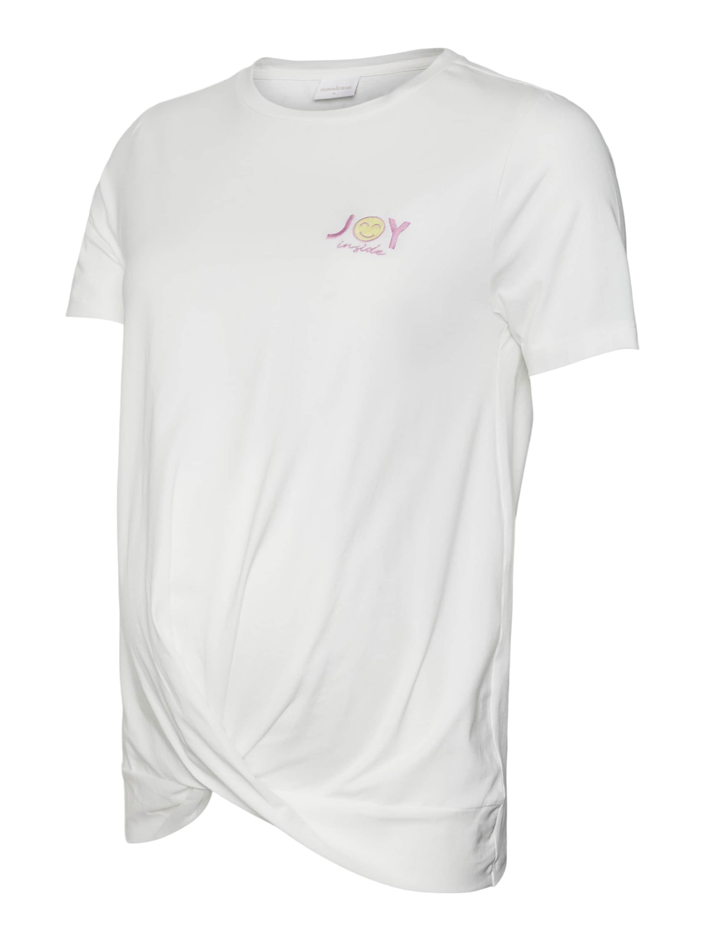 Maglietta 'SMILEY' di MAMALICIOUS in bianco: frontale