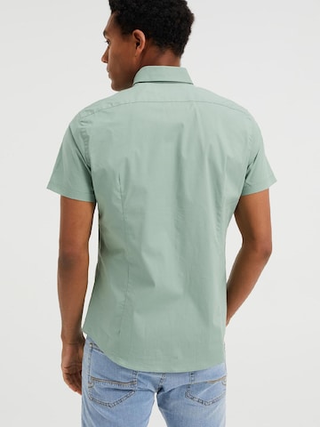 WE Fashion Slim fit Button Up Shirt in Green