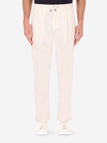 Distretto12 - regular Pantalón plisado 'Newman' en blanco: frente