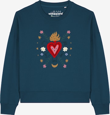 Watapparel Sweatshirt 'Love and flex ' in Groen: voorkant