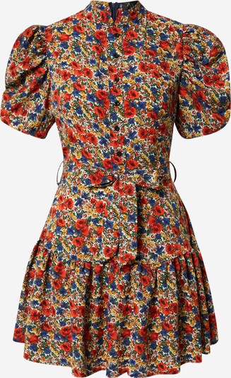 AX Paris Kleid in blau / gelb / dunkelgrün / rot, Produktansicht
