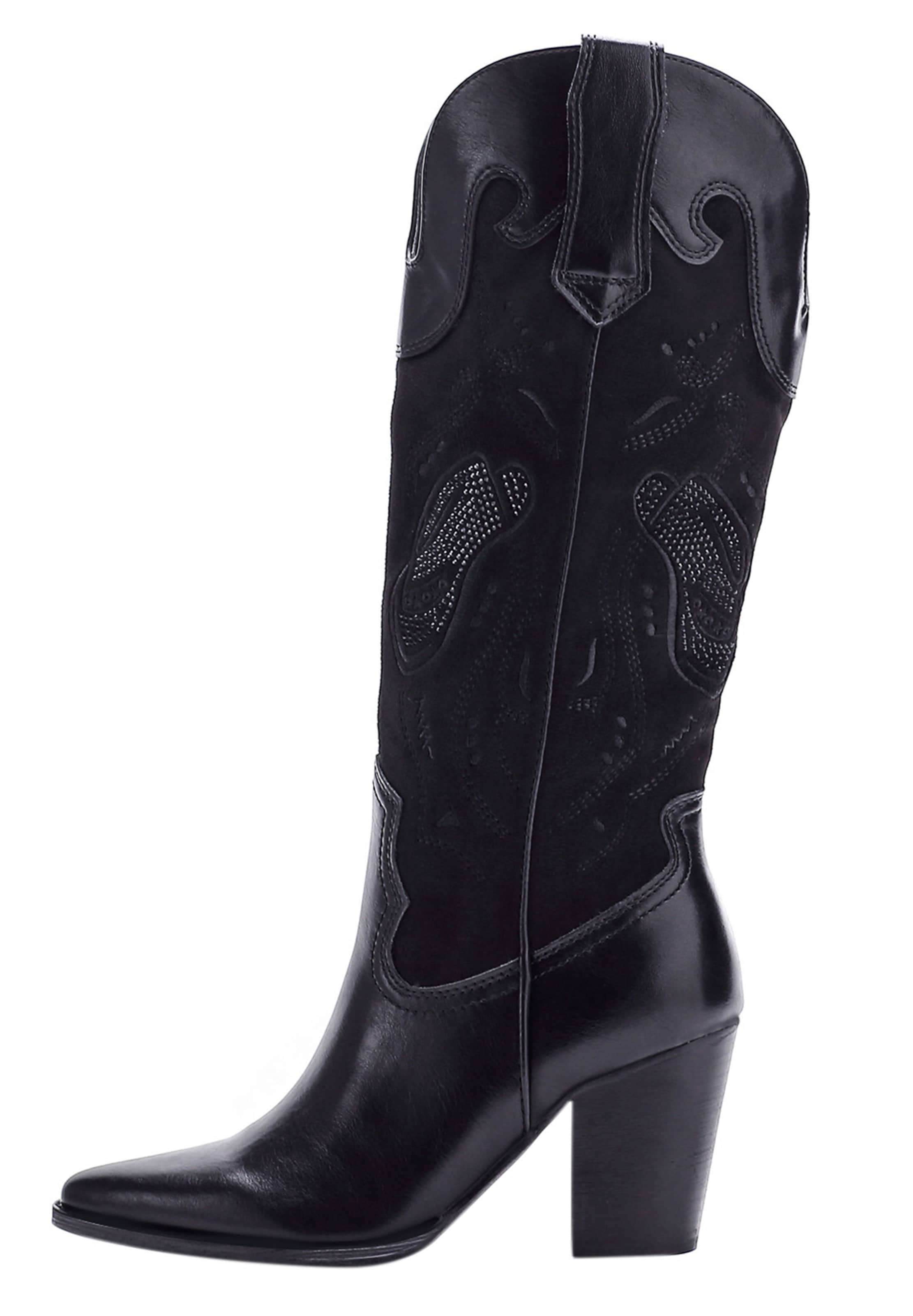 Elara Cowboy boot in Black