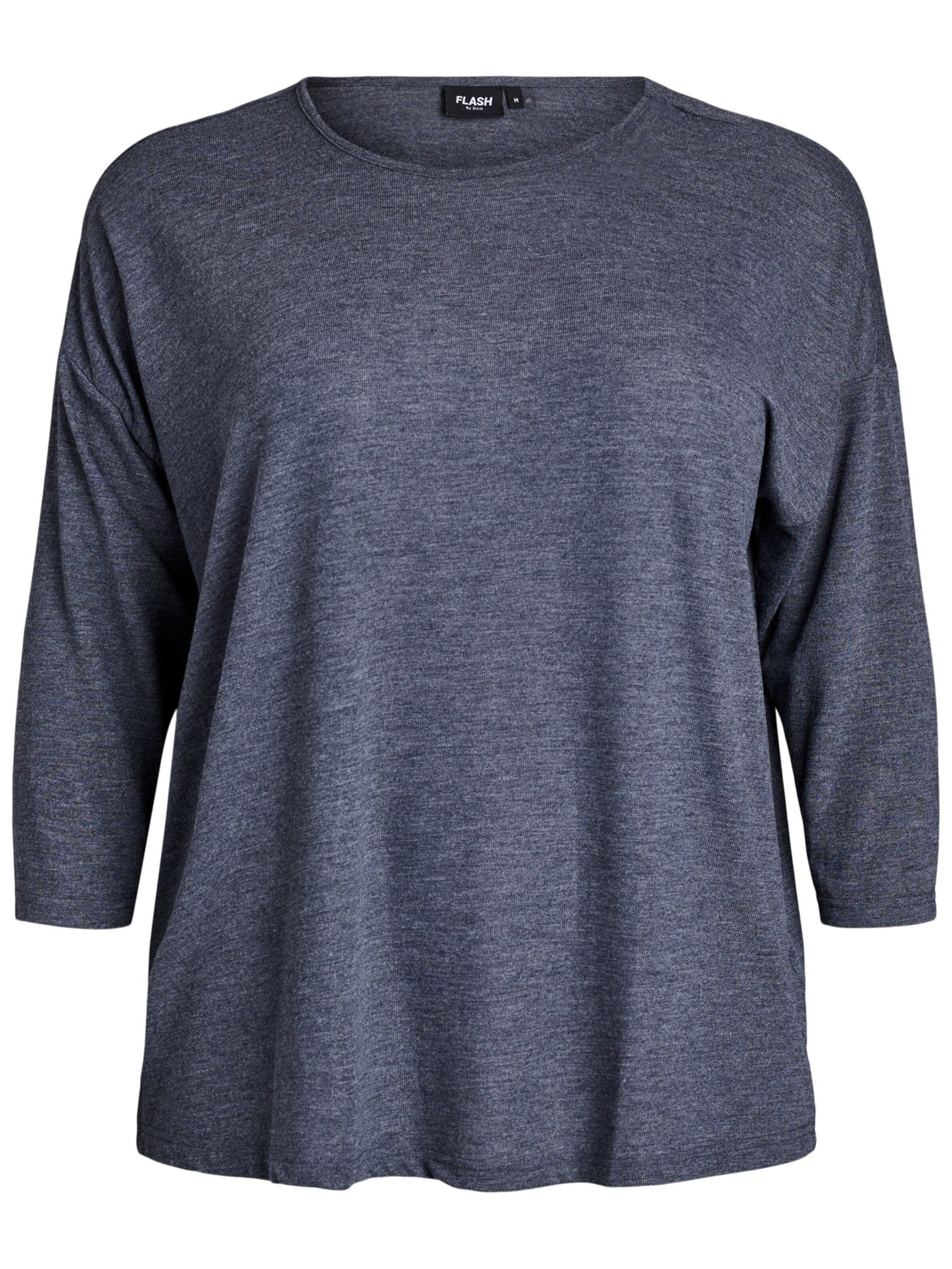 Flash by Zizzi Блуза 'Rosey' в сиво: отпред