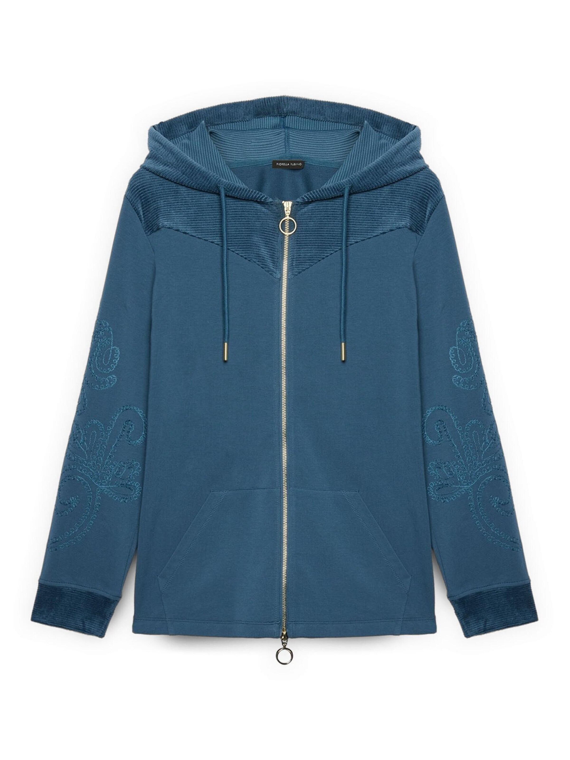 Veste de survêtement Fiorella Rubino en bleu : devant
