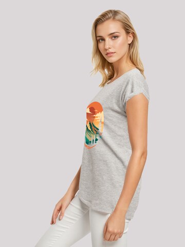 F4NT4STIC Shirt 'Sonnenuntergang Berglandschaft' in Grey