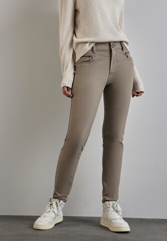 STREET ONE Slimfit Hose in Grau