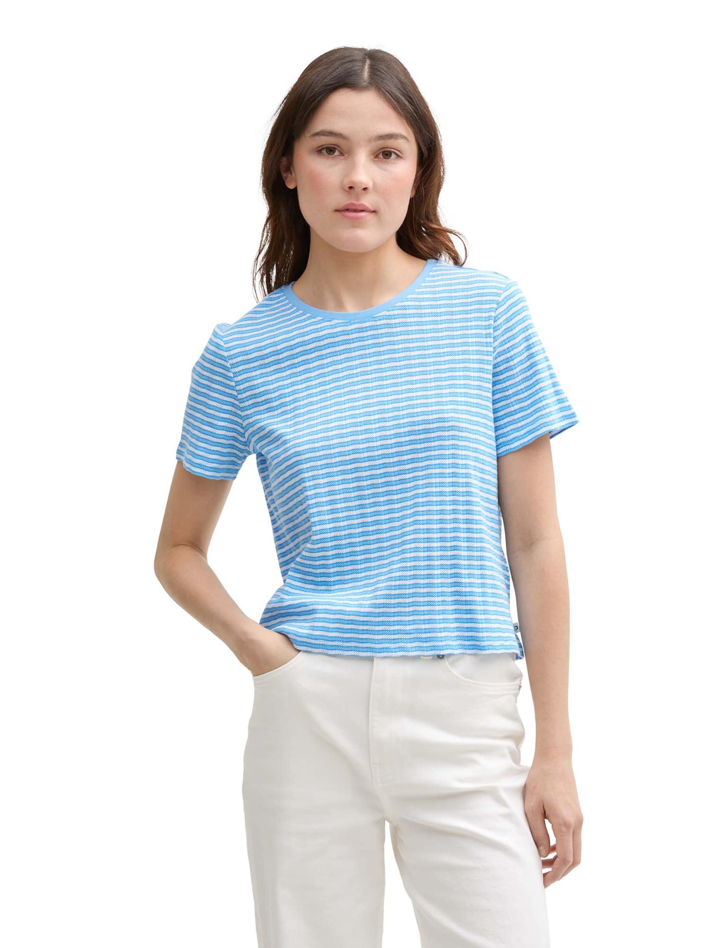 balta TOM TAILOR DENIM Marškinėliai: priekis