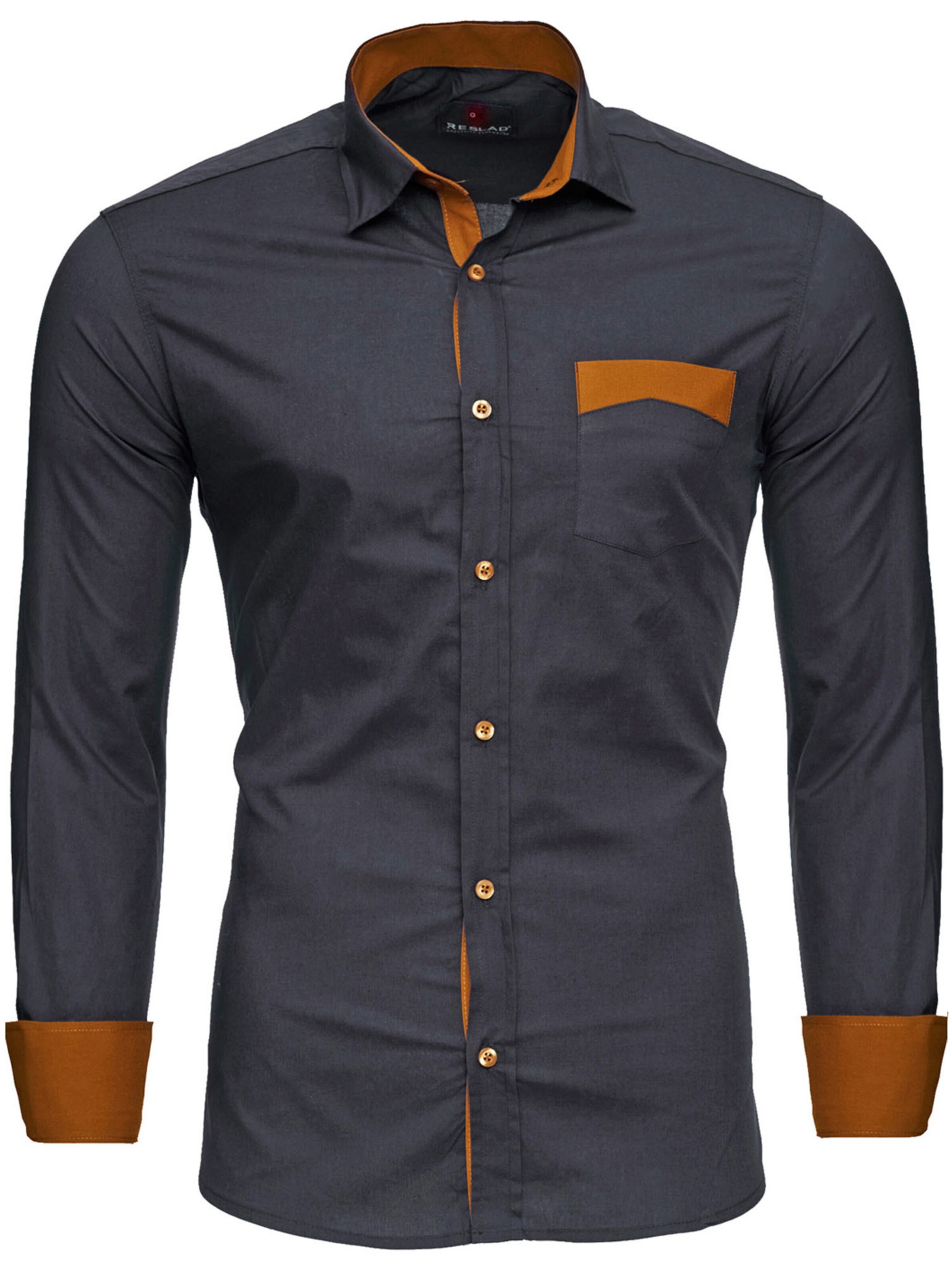 Reslad Button Up Shirt 'RS7205' in Grey: front