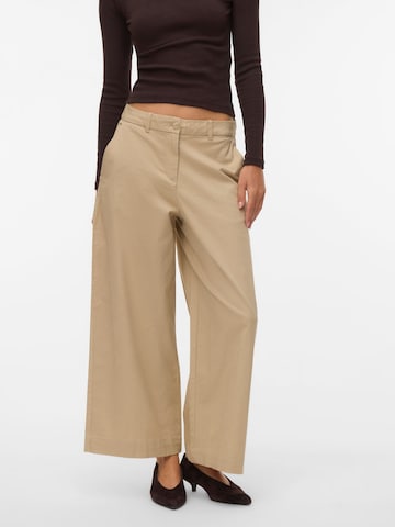 VERO MODA Wide Leg Hose 'AWVana' in Braun: Vorderseite