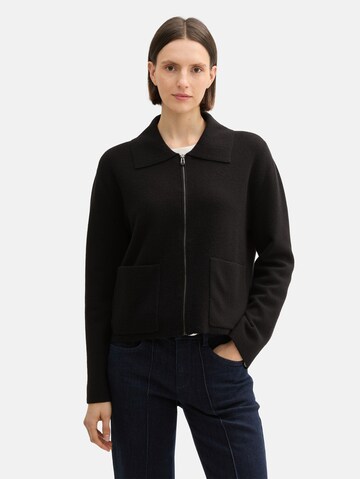 Cardigan TOM TAILOR en noir : devant