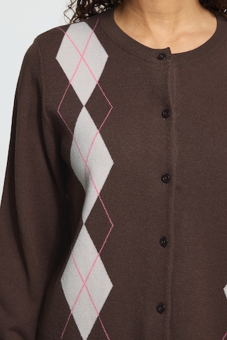 ICHI Knit cardigan in Brown