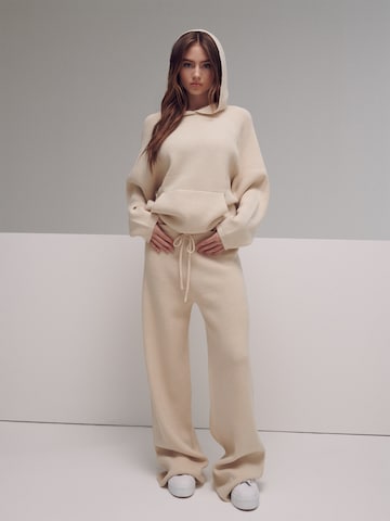 LENI KLUM x ABOUT YOU Loose fit Trousers 'Giselle' in White