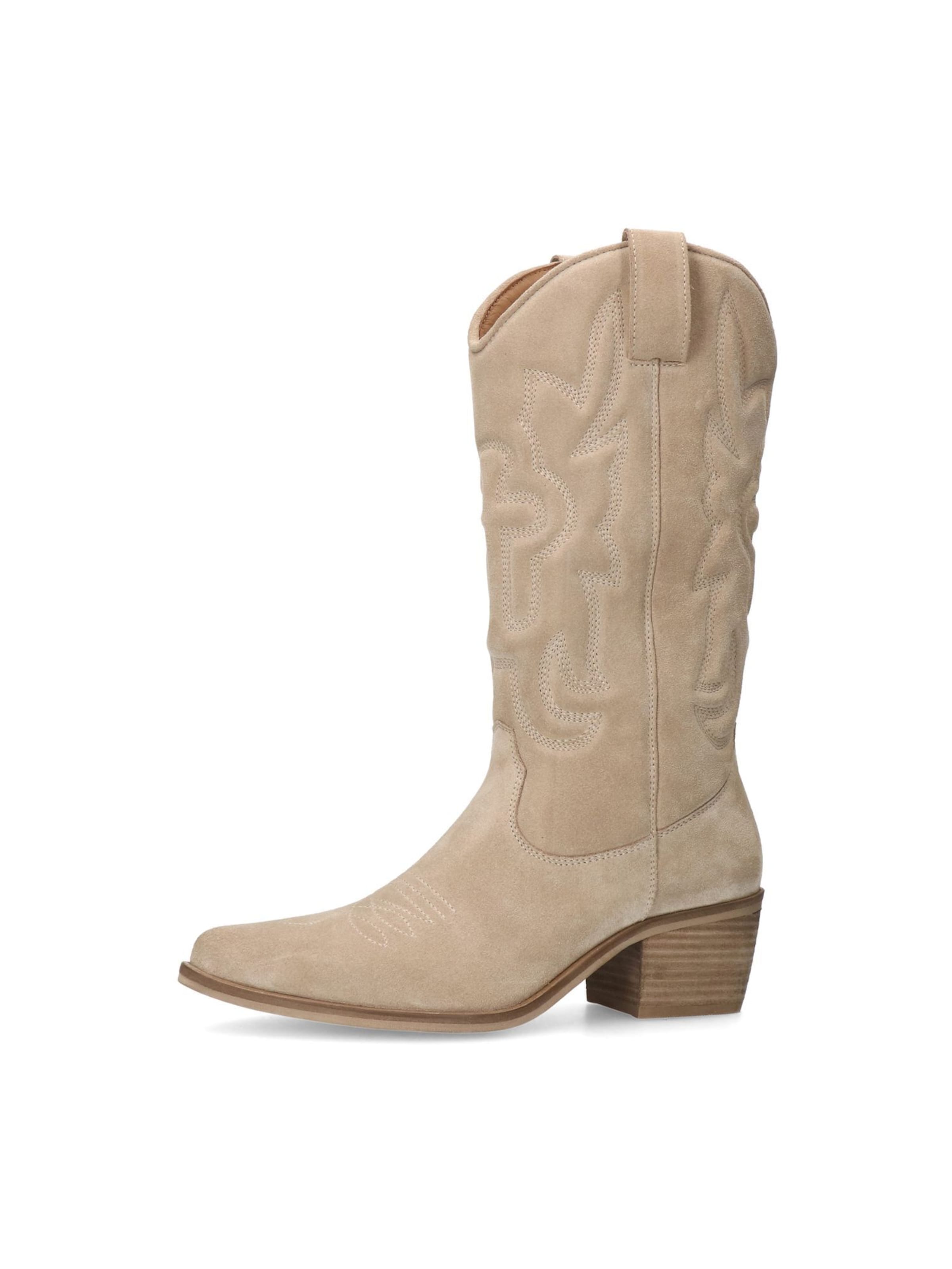 MANFIELD Cowboystiefel in Beige: Vorderseite