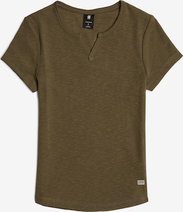 G-STAR Shirt 'Micro Placket' in Groen: voorkant