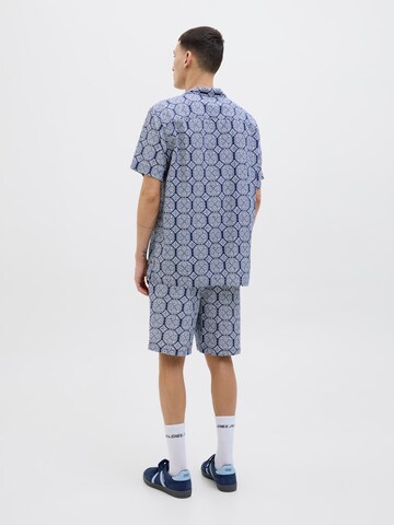 JACK & JONES Comfort fit Button Up Shirt 'JORSeersucker' in Blue