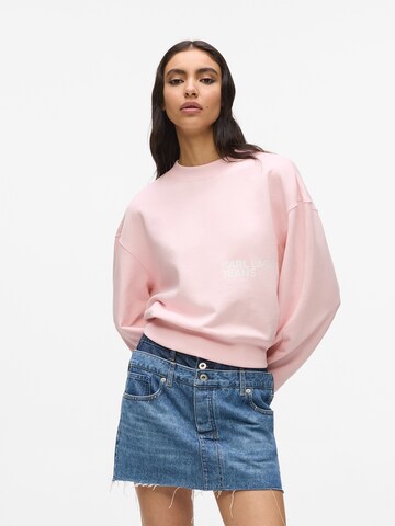 KARL LAGERFELD JEANS Tréning póló - rózsaszín: elől