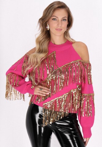Pull-over faina en rose : devant
