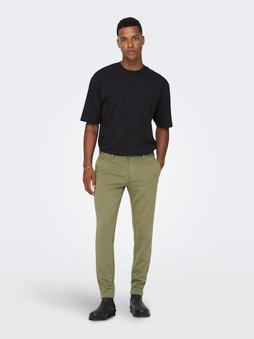 Slimfit Pantaloni chino 'Mark' di Only & Sons in verde