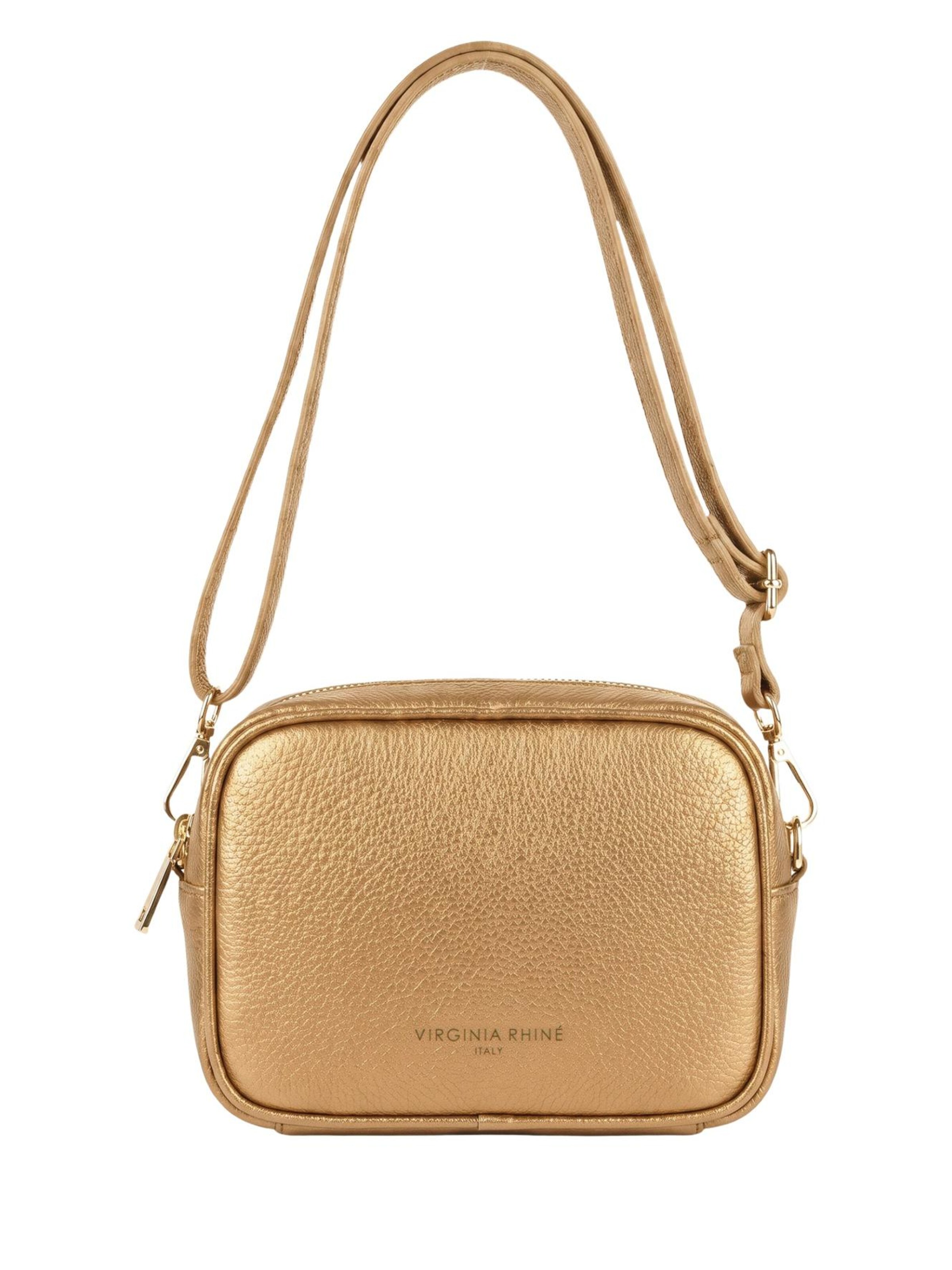 Borsa a tracolla 'Borsa a Tracolla Pelle Genuina 20x15 cm Virginia Rhinè' di Virginia Rhinè in argento: frontale