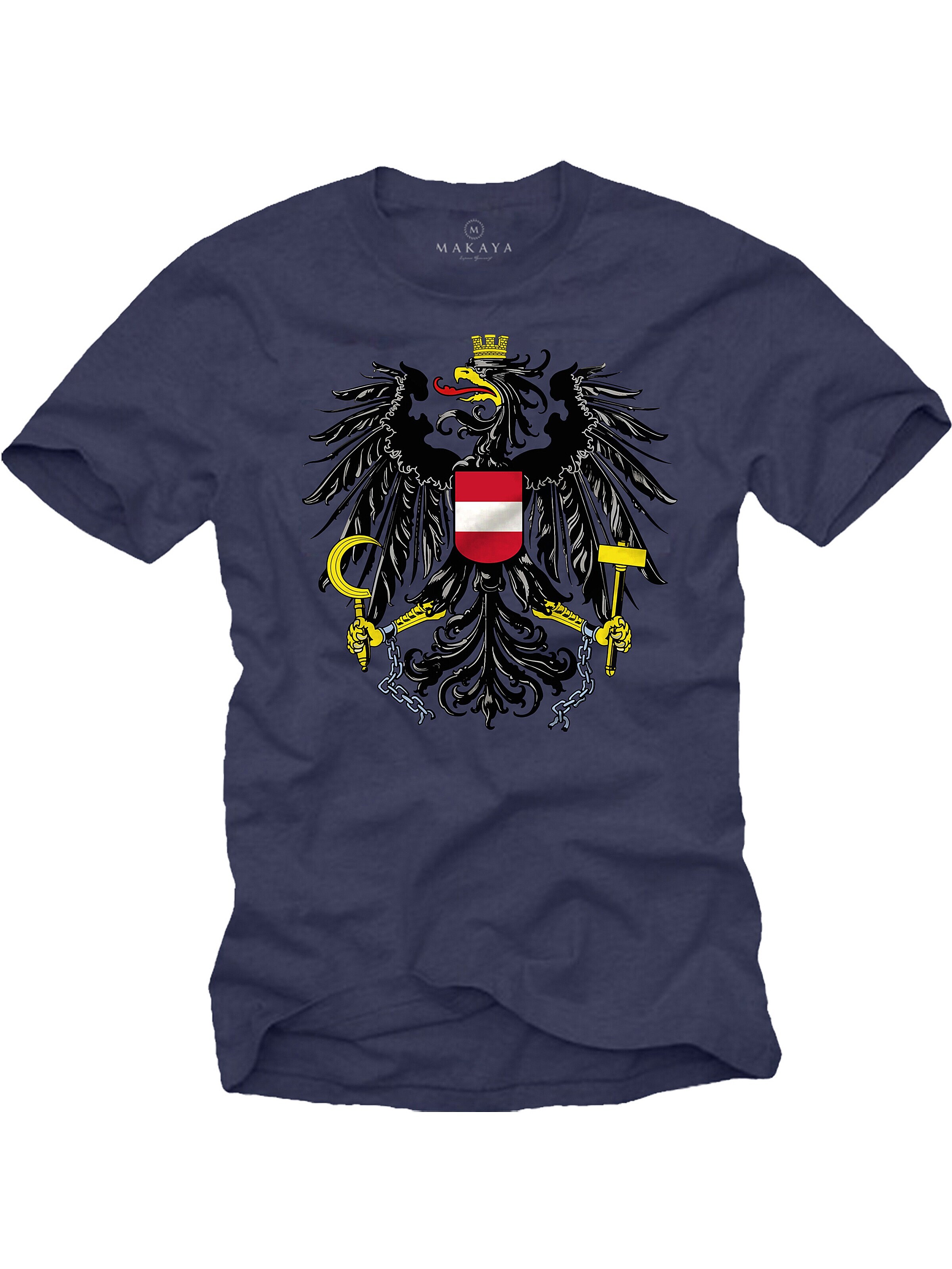 MAKAYA Shirt 'AT-Adler groß' in Blue: front