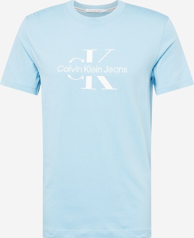 Marškinėliai iš Calvin Klein Jeans, spalva – šviesiai mėlyna / balta, Prekių apžvalga
