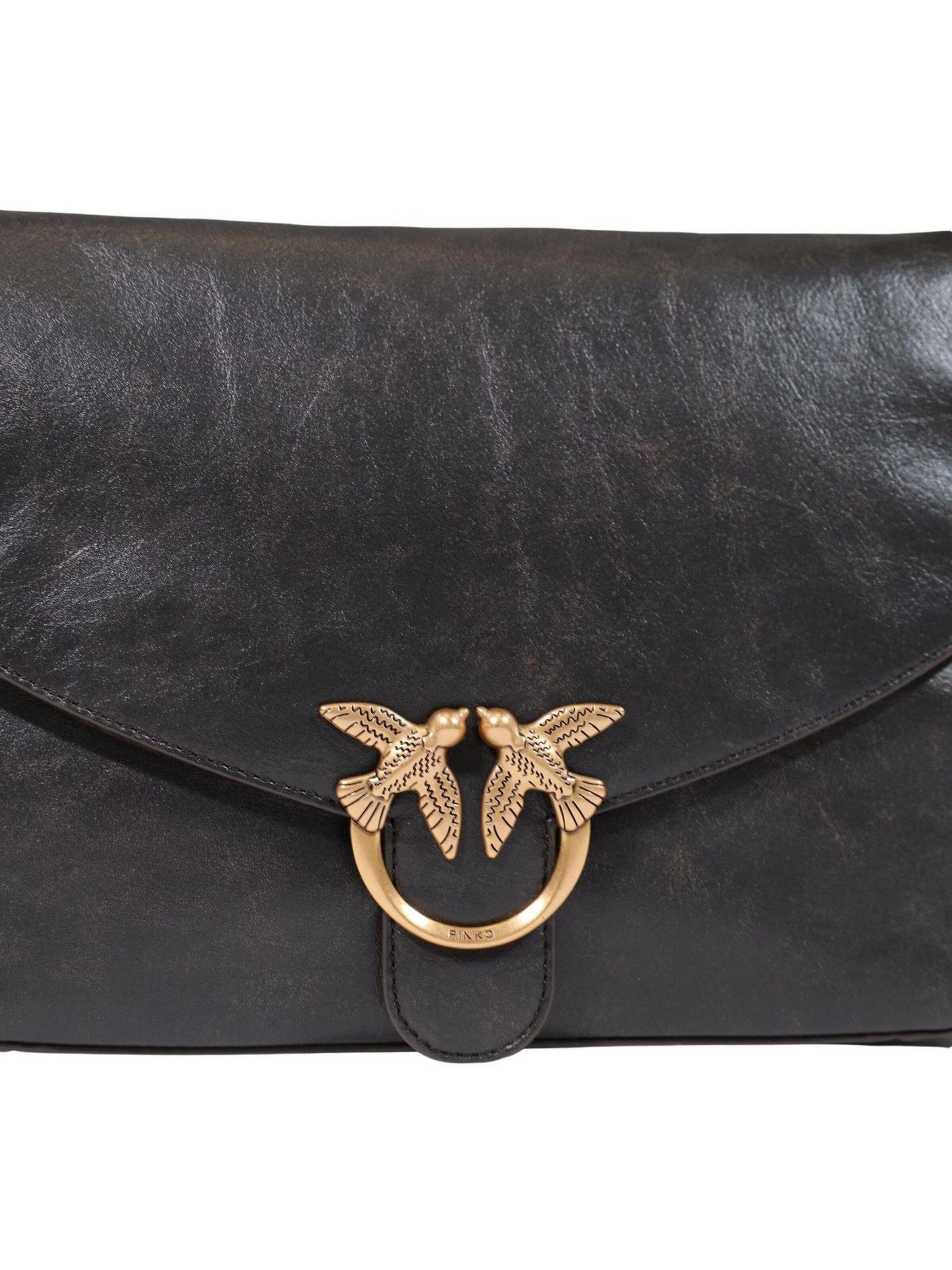 Borsa a spalla 'LOVE SATCHEL' di PINKO in marrone