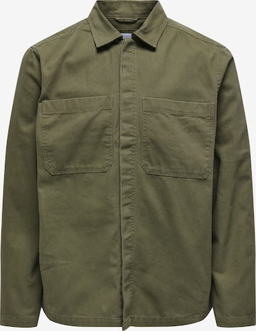 Comfort fit Giacca di mezza stagione 'ONSLEDGER' di Only & Sons in verde: frontale