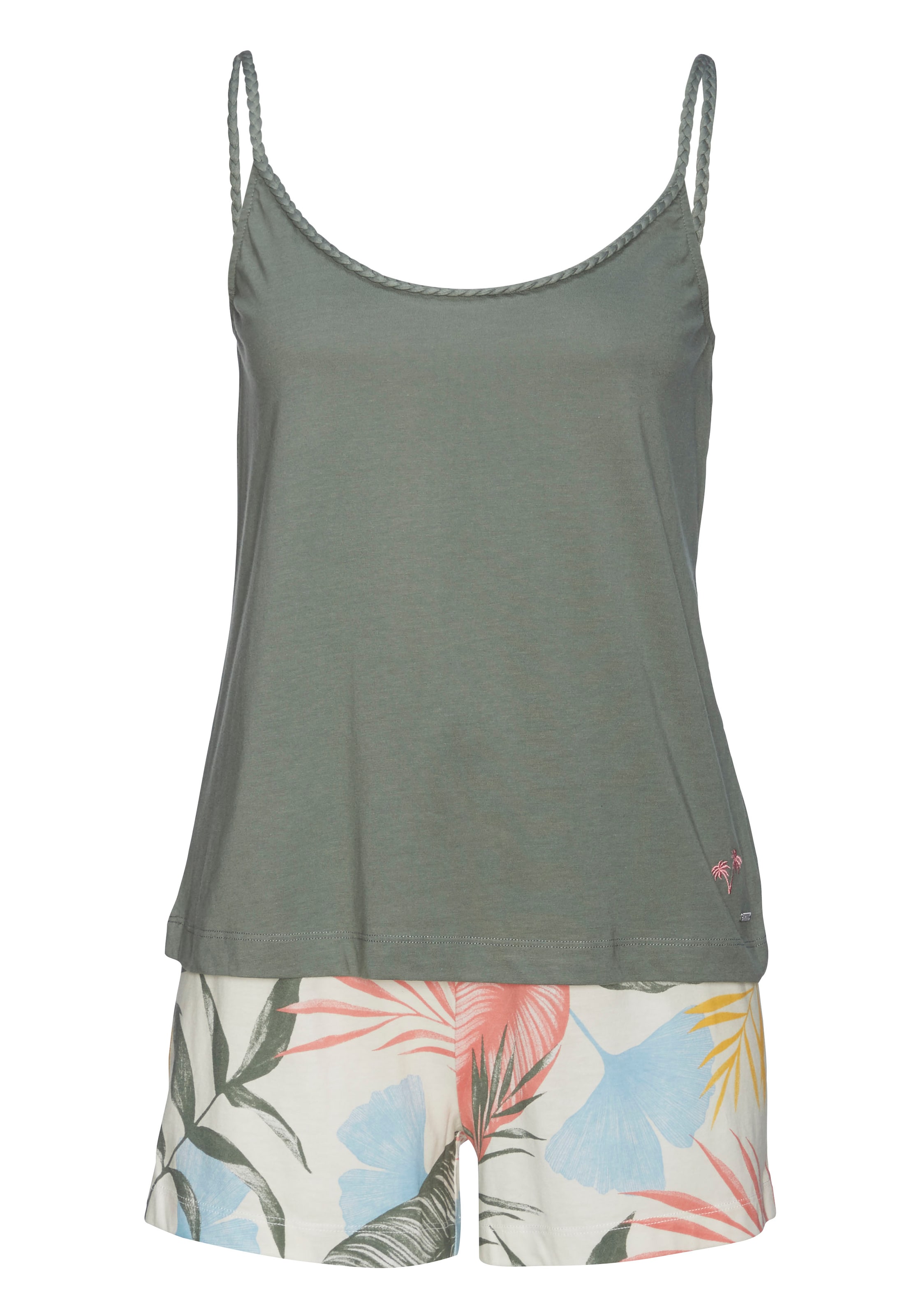 zaļš VIVANCE Pidžama ar šortiem: no priekšpuses