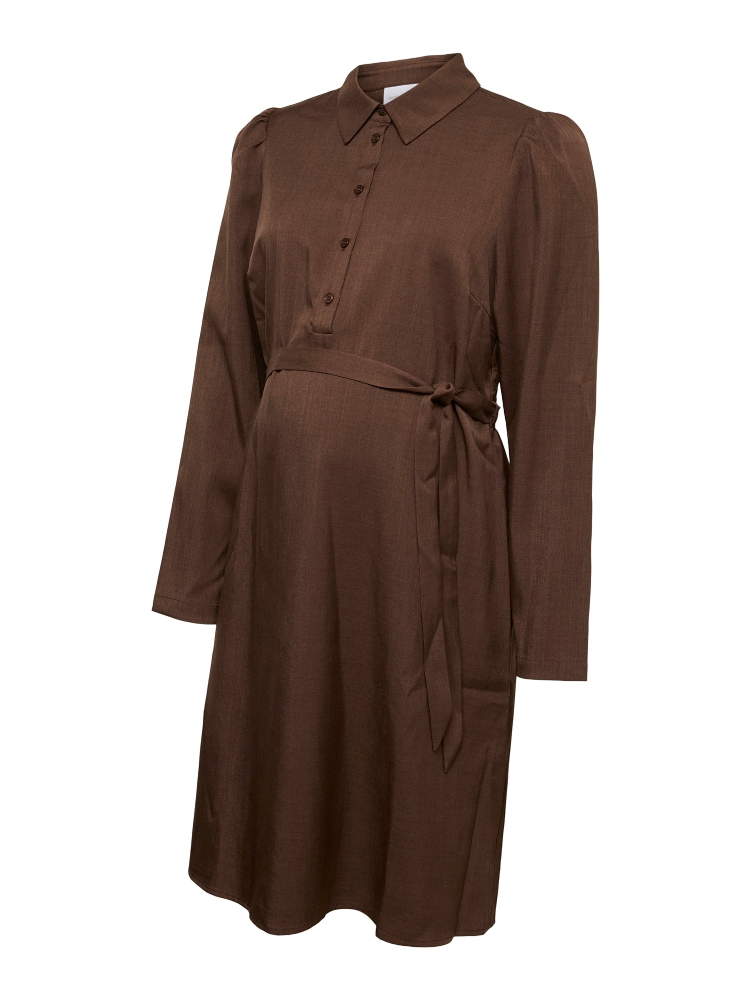 MAMALICIOUS - Vestido camisero 'MLMags Lia' en marrón: frente
