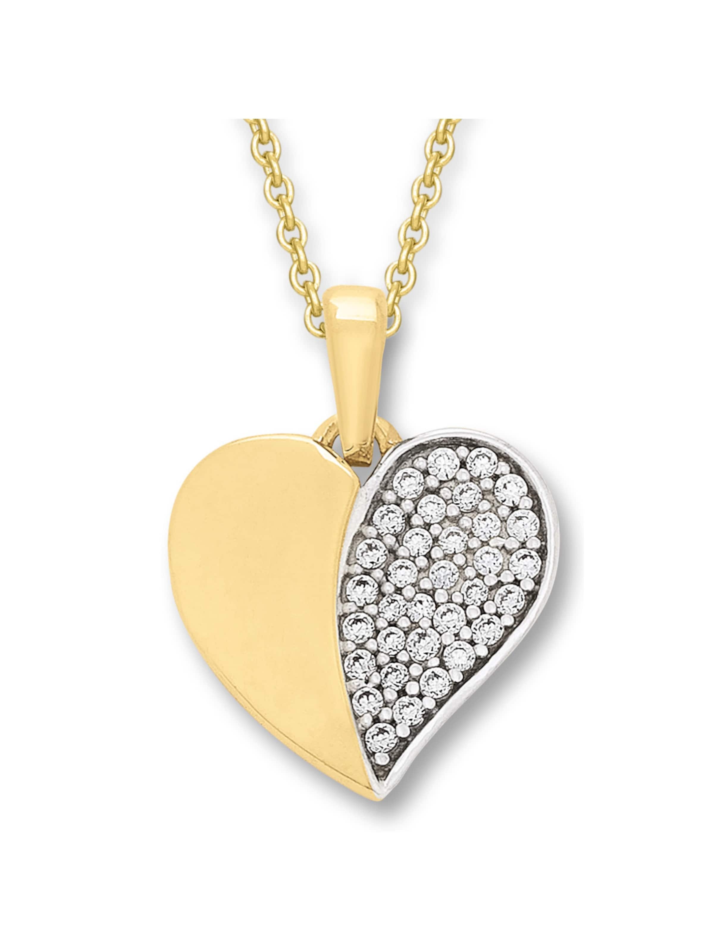 ONE ELEMENT Pendant 'Herz' in Gold: front