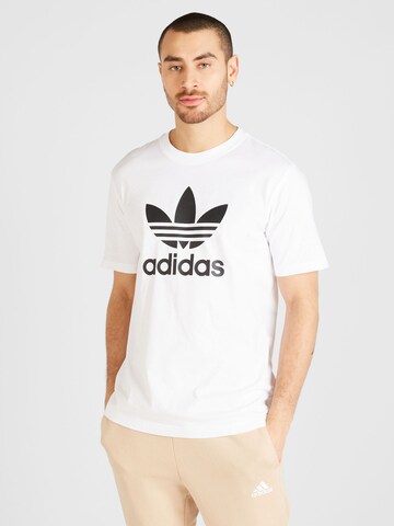 ADIDAS ORIGINALS Тениска 'Adicolor Trefoil' в бяло: отпред