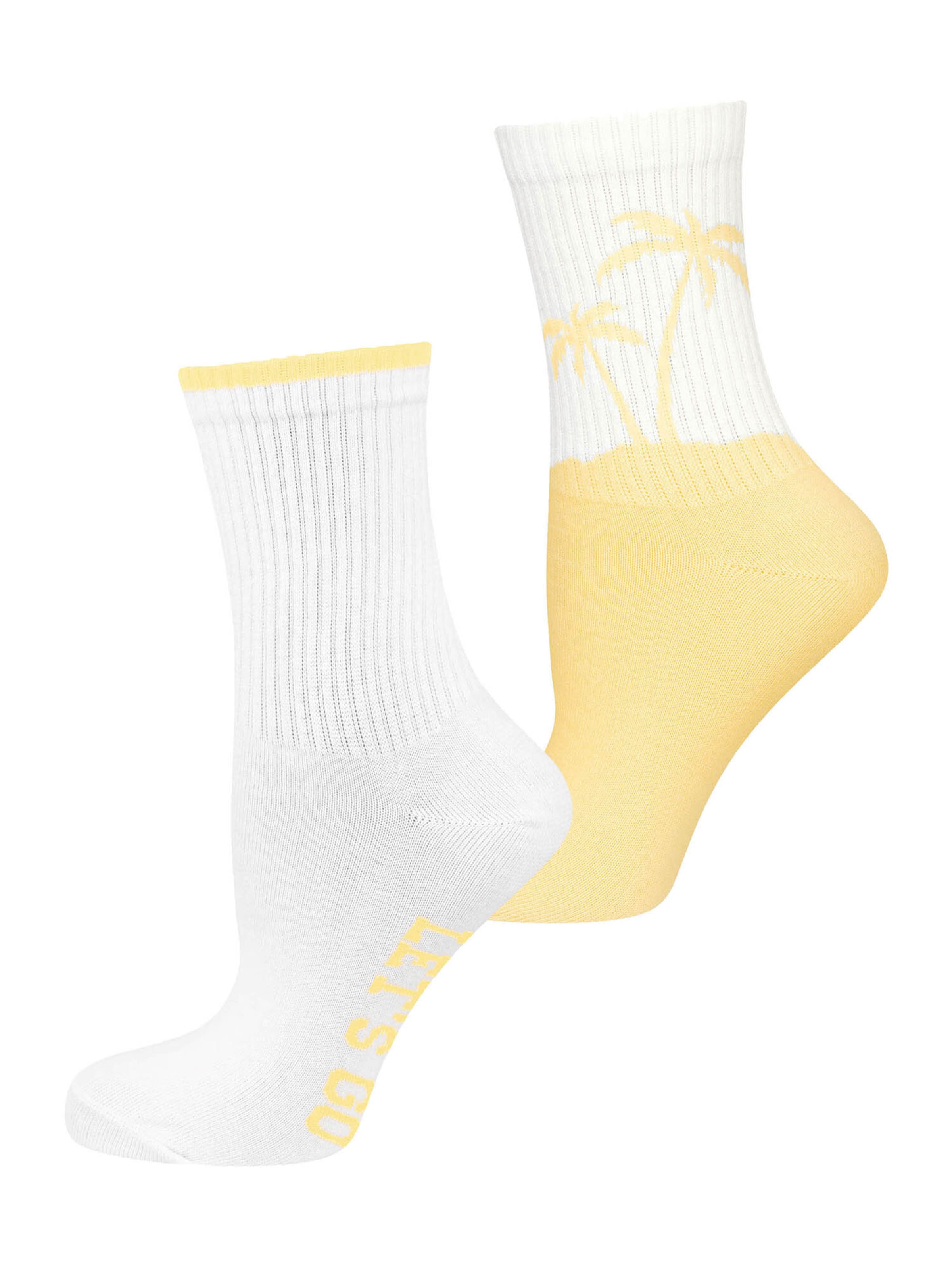 Nur Die - Meias ' Good Vibes ' em amarelo: frente