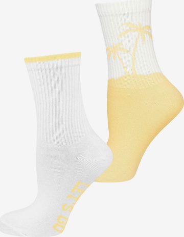 Nur Die Socks ' Good Vibes ' in Yellow: front