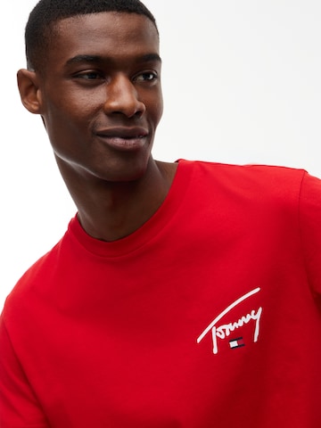 Tommy Jeans - Camisa 'SIGNATURE' em vermelho