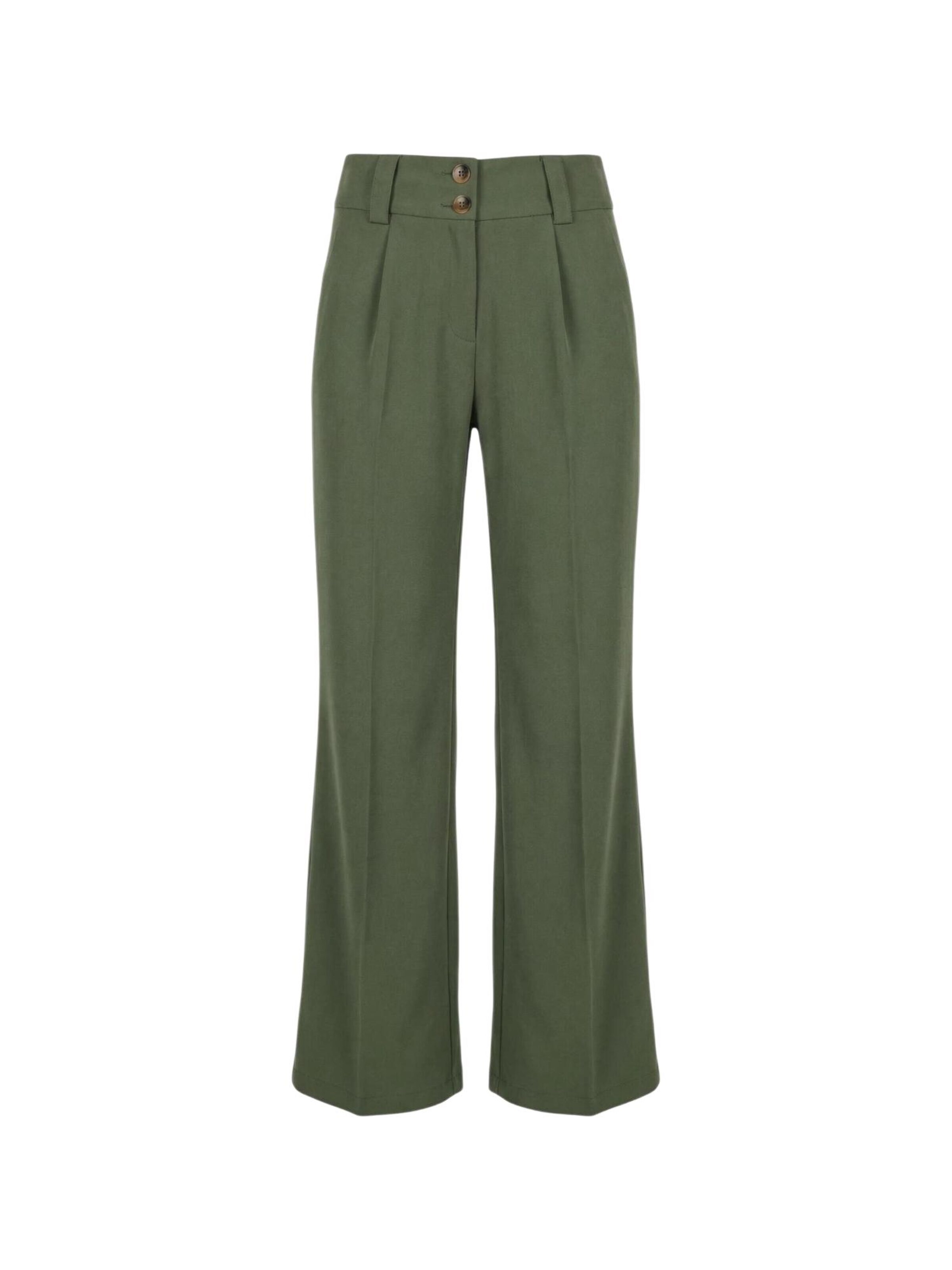 I AM Trousers 'Pantaloni Bottoni 13669' in Green: front