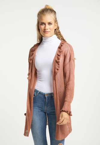 usha FESTIVAL Knit Cardigan in Brown: front