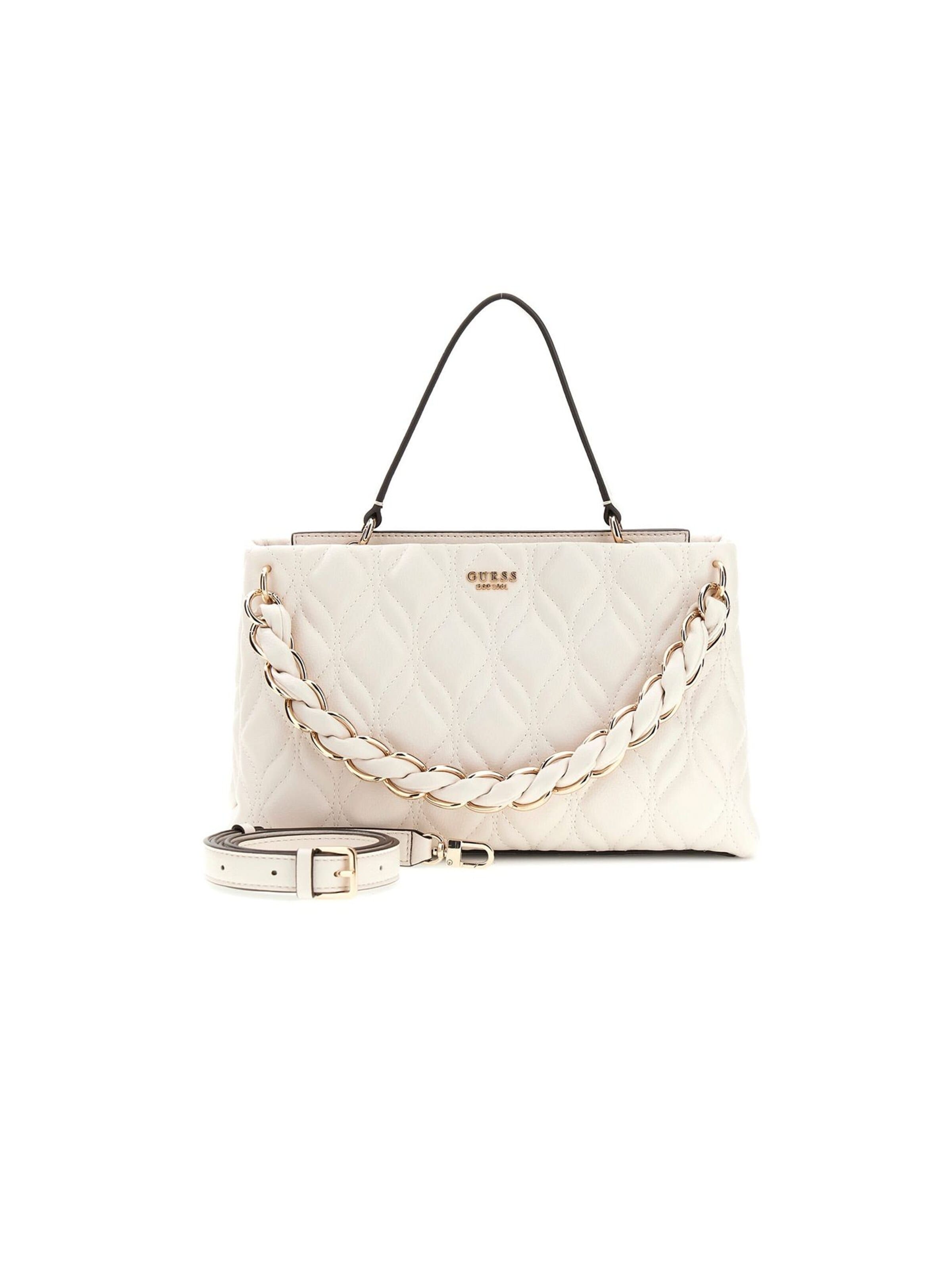 GUESS Handtasche 'Maxine 2 Comp Satchel'‌‌‌‌‌‌‌‌ in Weiß: Vorderseite