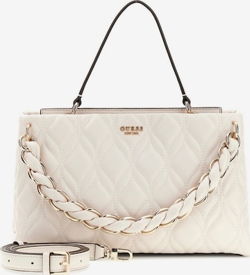 GUESS Handtasche 'Maxine 2 Comp Satchel' in Weiß: Vorderseite