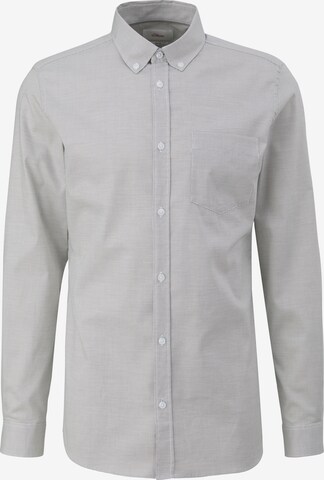 s.Oliver Slim fit Button Up Shirt in Beige: front