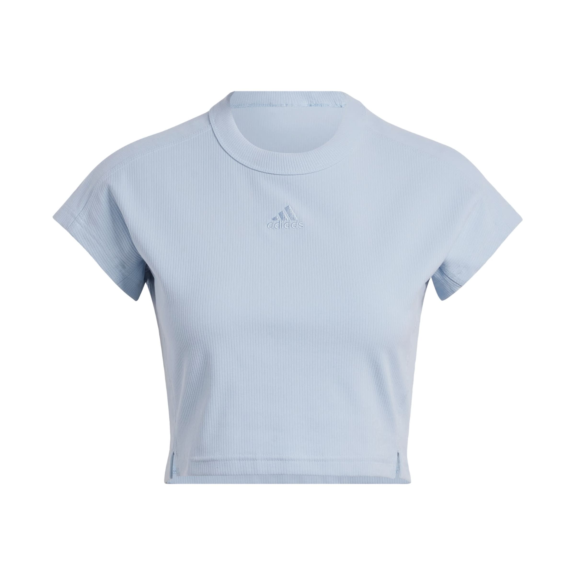 ADIDAS SPORTSWEAR - Camiseta funcional 'Lounge Ribbed Crop' en azul: frente