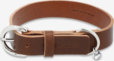 Picard Hundehalsband 'Strolch' in braun / silber, Produktansicht